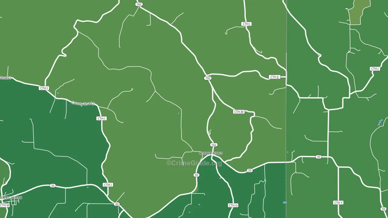 Middle Ridge, WI Map of Drug-Related Crime Rates