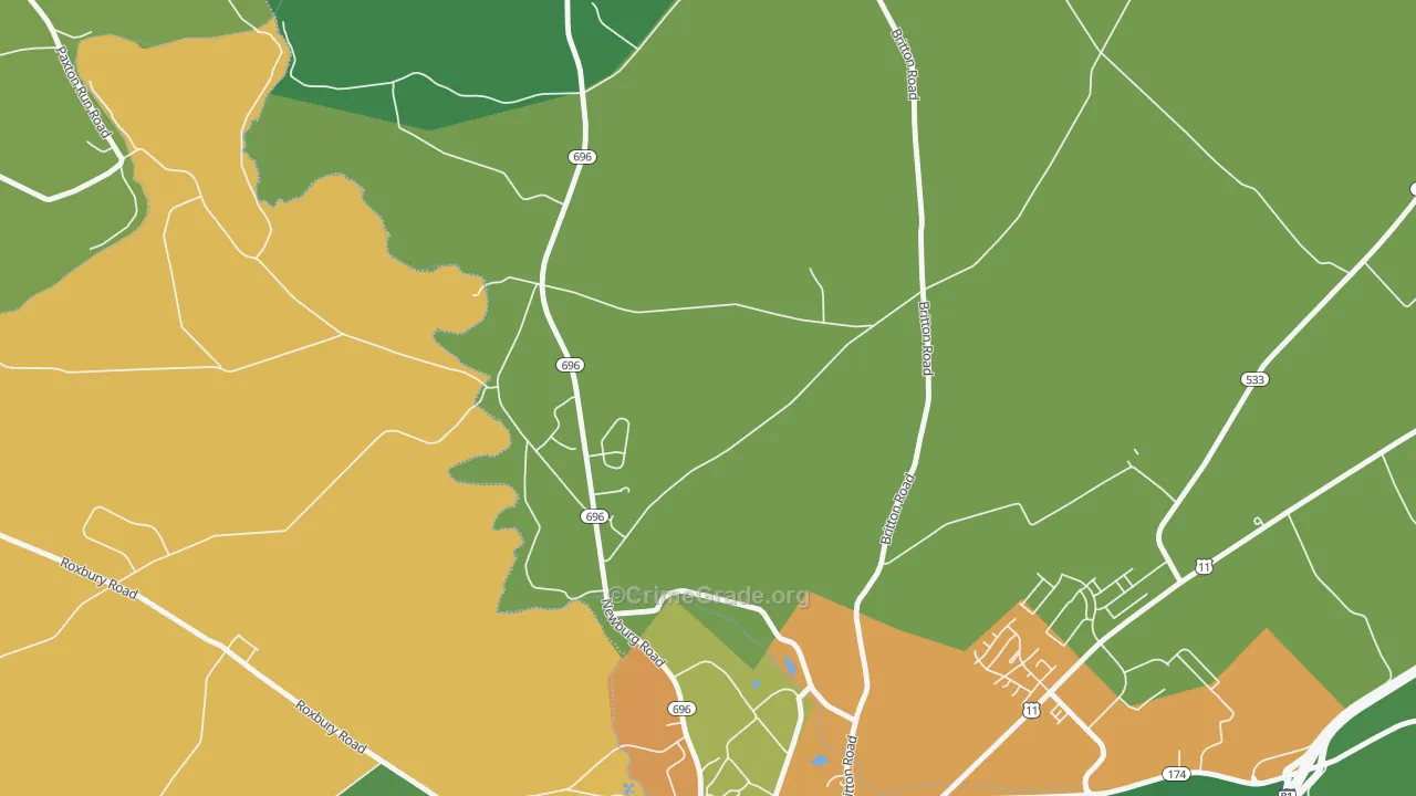 Middle Spring, PA Map of Drug-Related Crime Rates