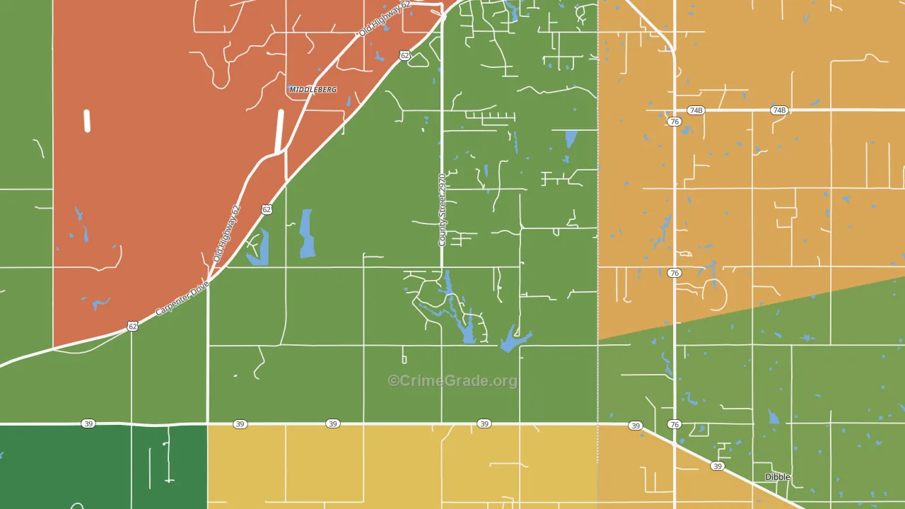 Middleberg, OK Map of Drug-Related Crime Rates
