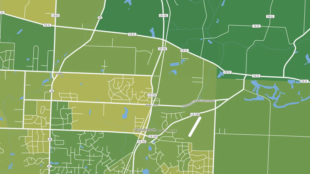 Middlebranch, OH Map of Drug-Related Crime Rates