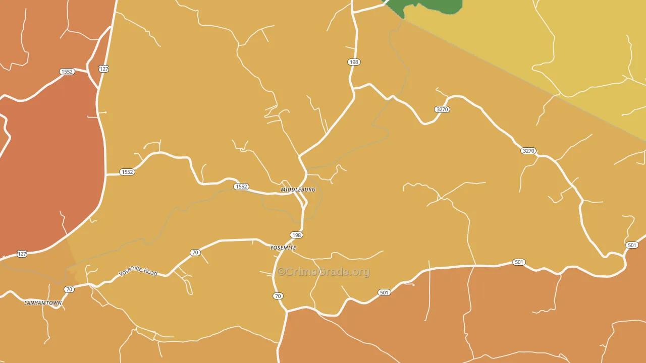 Middleburg, KY Map of Drug-Related Crime Rates