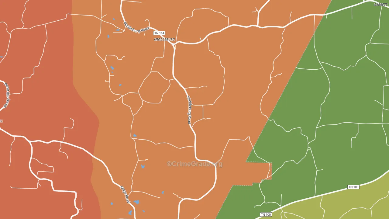 Middleburg, TN Map of Drug-Related Crime Rates