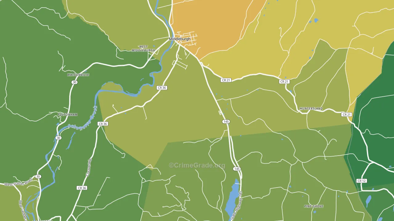 Middleburgh, NY Map of Drug-Related Crime Rates