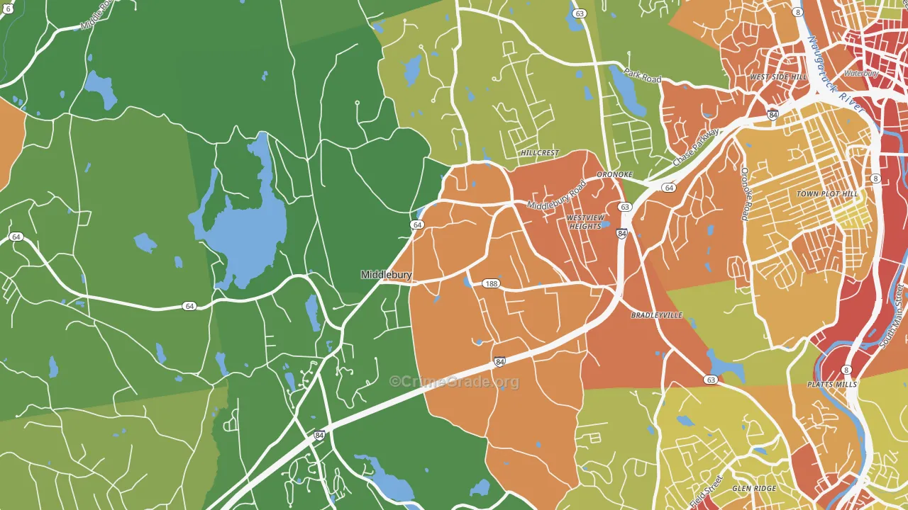 Middlebury, CT Map of Drug-Related Crime Rates