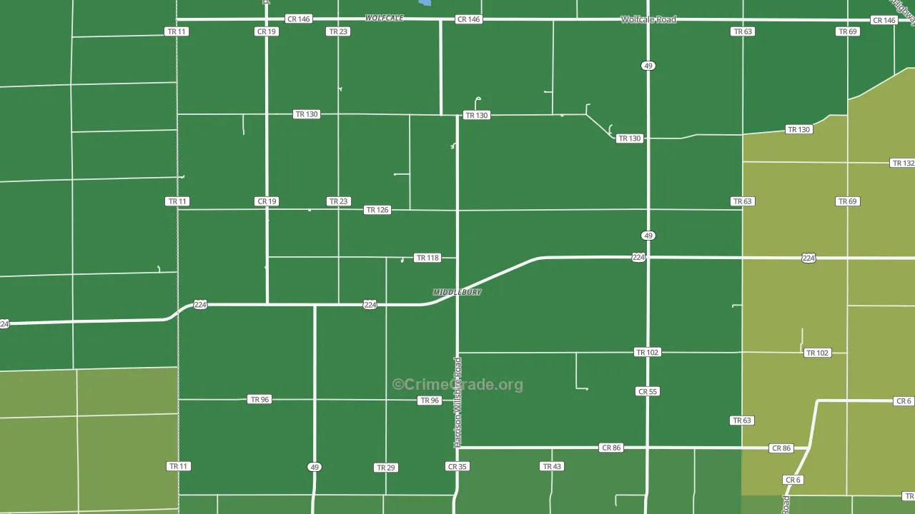 Middlebury, OH Map of Drug-Related Crime Rates