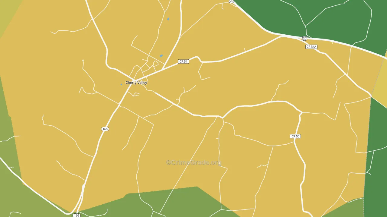 Middlefield Center, NY Map of Drug-Related Crime Rates