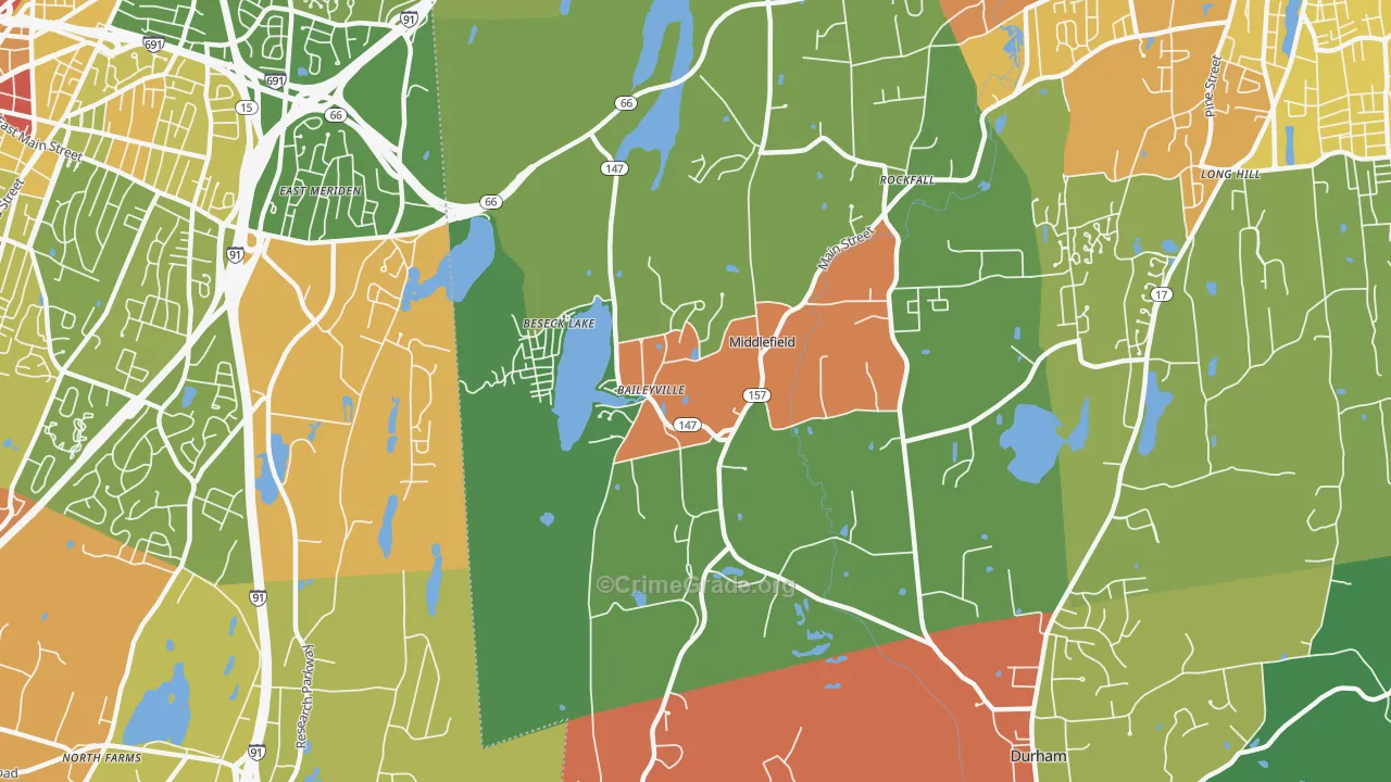 Middlefield, CT Map of Drug-Related Crime Rates