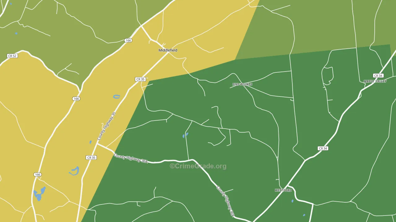 Middlefield, NY Map of Drug-Related Crime Rates