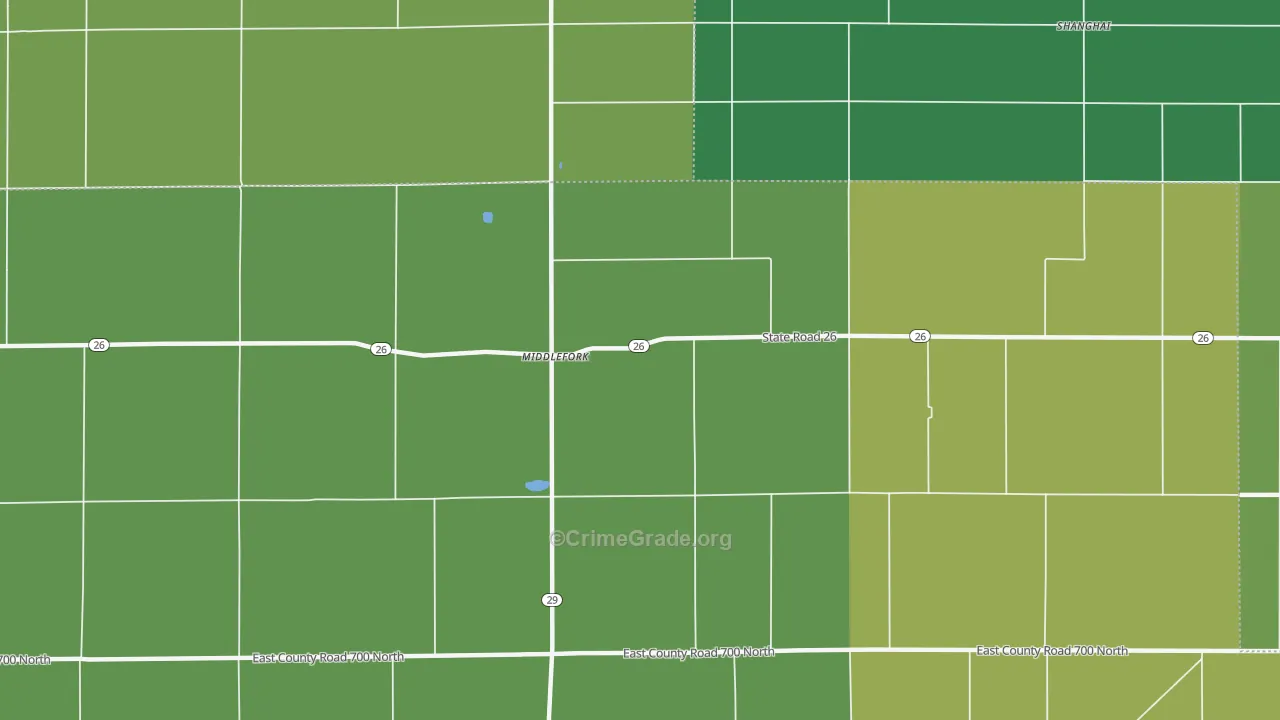 Middlefork, IN Map of Drug-Related Crime Rates
