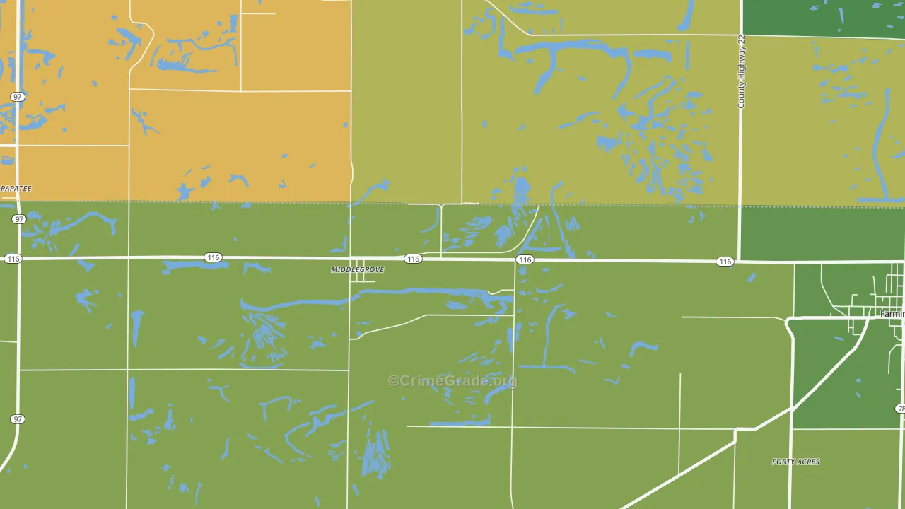 Middlegrove, IL Map of Drug-Related Crime Rates