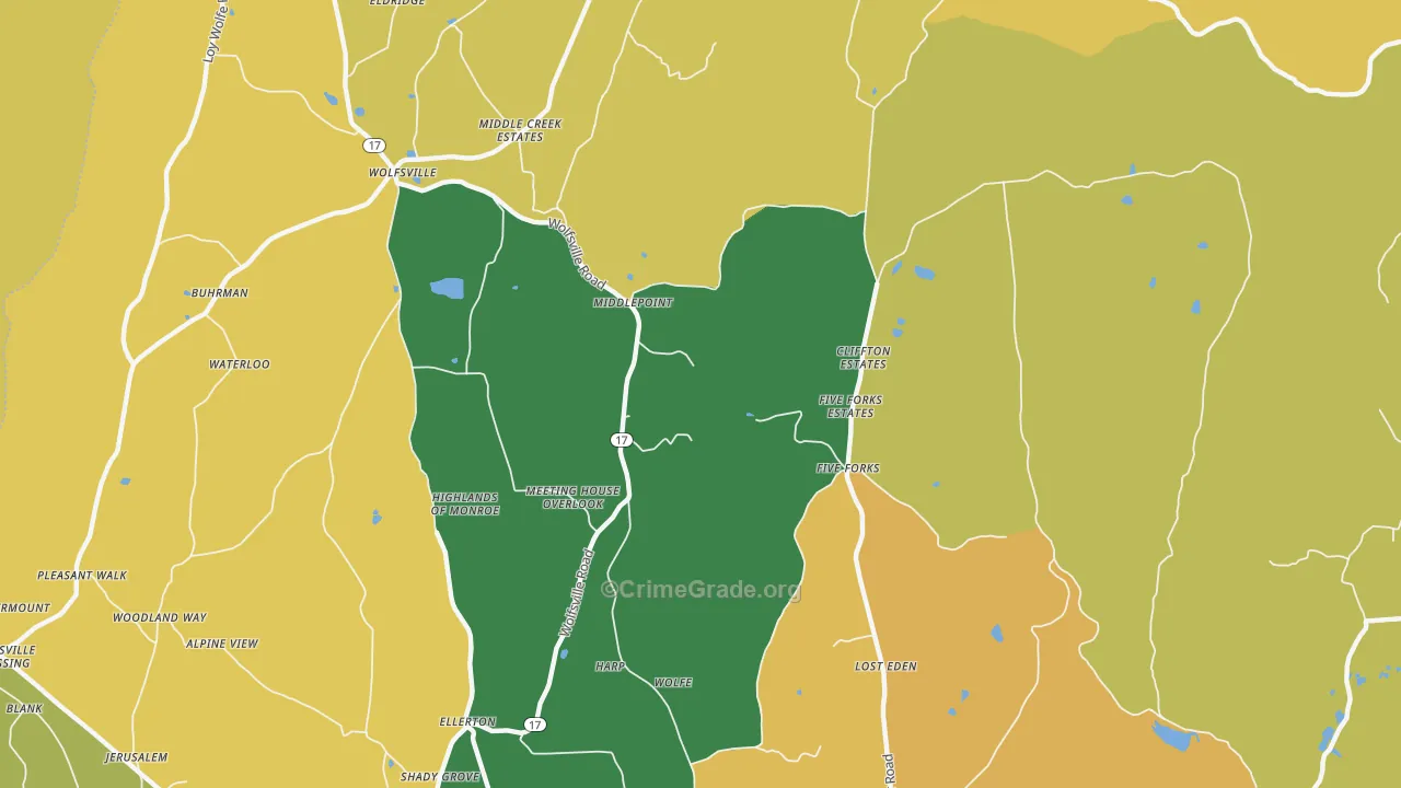 Middlepoint, MD Map of Drug-Related Crime Rates