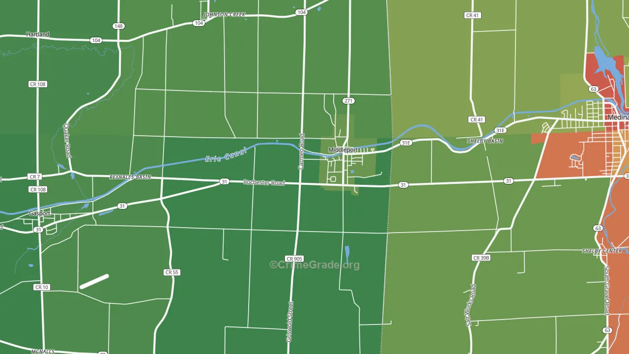 Middleport, NY Map of Drug-Related Crime Rates