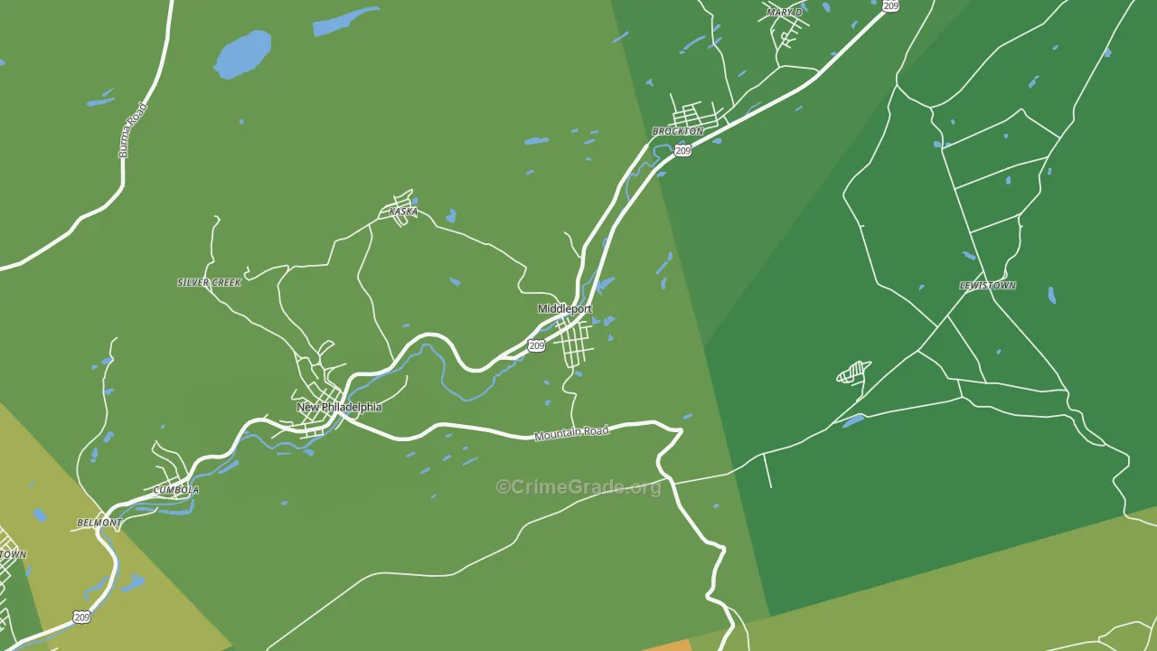 Middleport, PA Map of Drug-Related Crime Rates