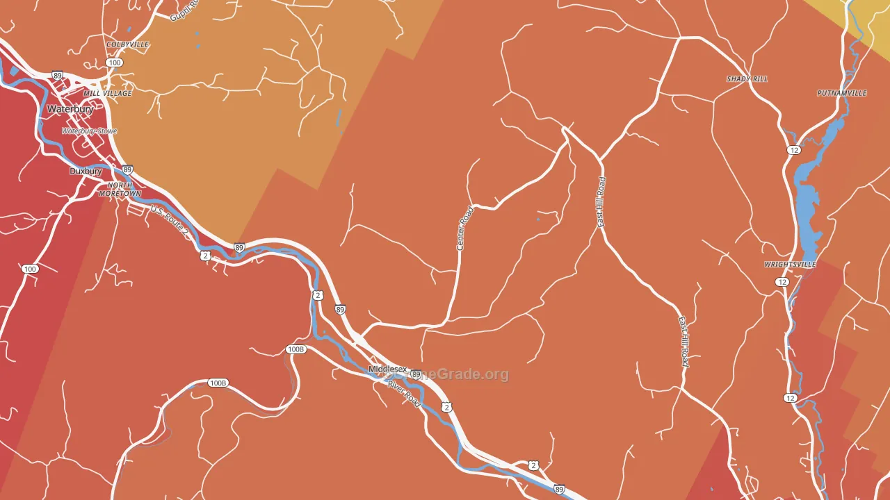 Middlesex, VT Map of Drug-Related Crime Rates