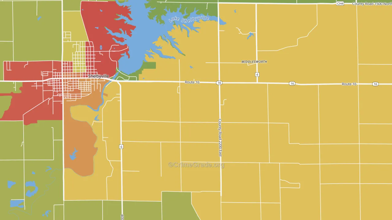 Middlesworth, IL Map of Drug-Related Crime Rates