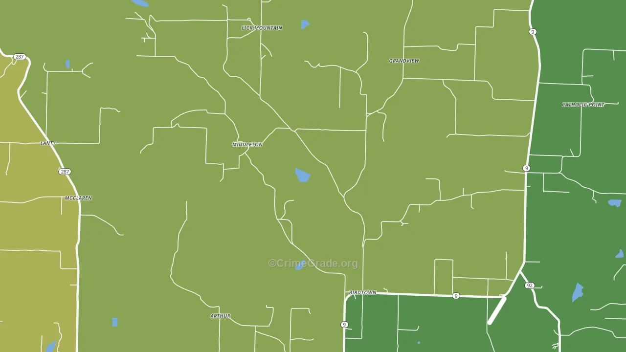 Middleton, AR Map of Drug-Related Crime Rates