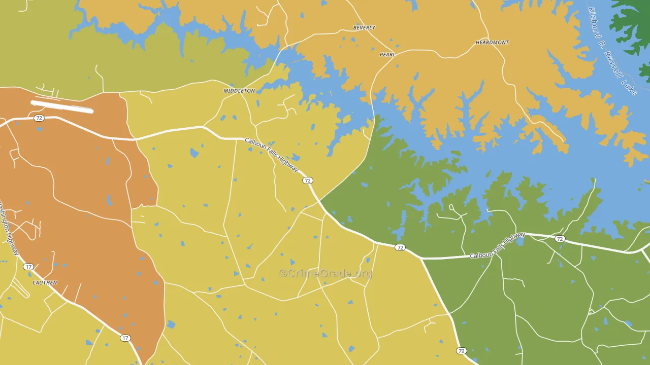 Middleton, GA Map of Drug-Related Crime Rates