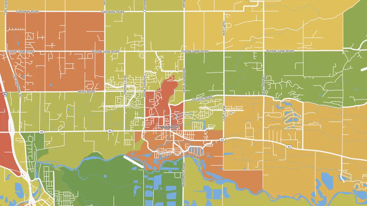 Middleton, ID Map of Drug-Related Crime Rates