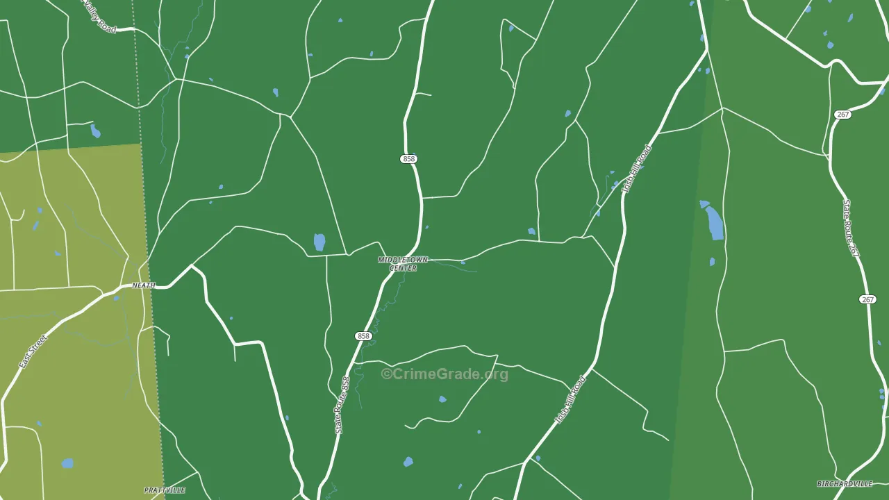 Middletown Center, PA Map of Drug-Related Crime Rates
