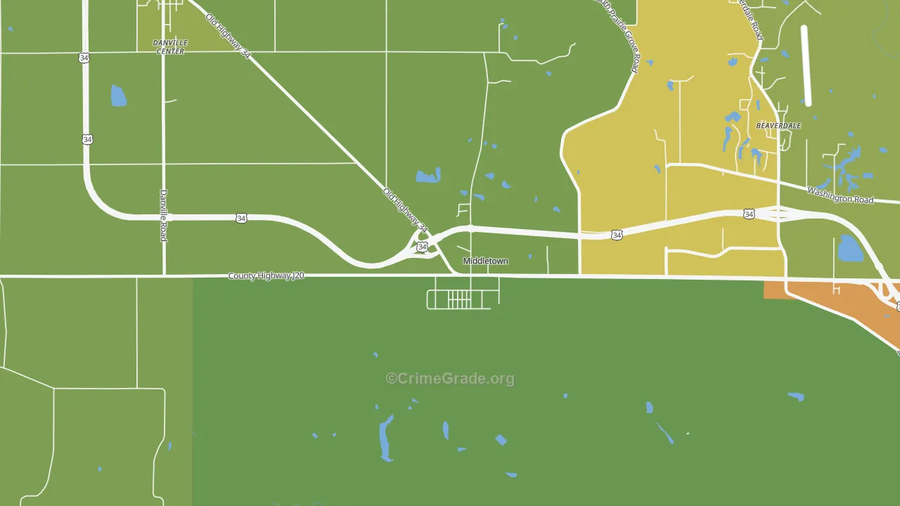 Middletown, IA Map of Drug-Related Crime Rates