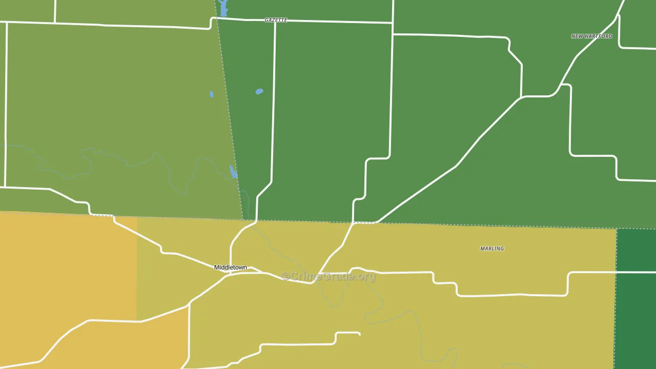 Middletown, MO Map of Drug-Related Crime Rates