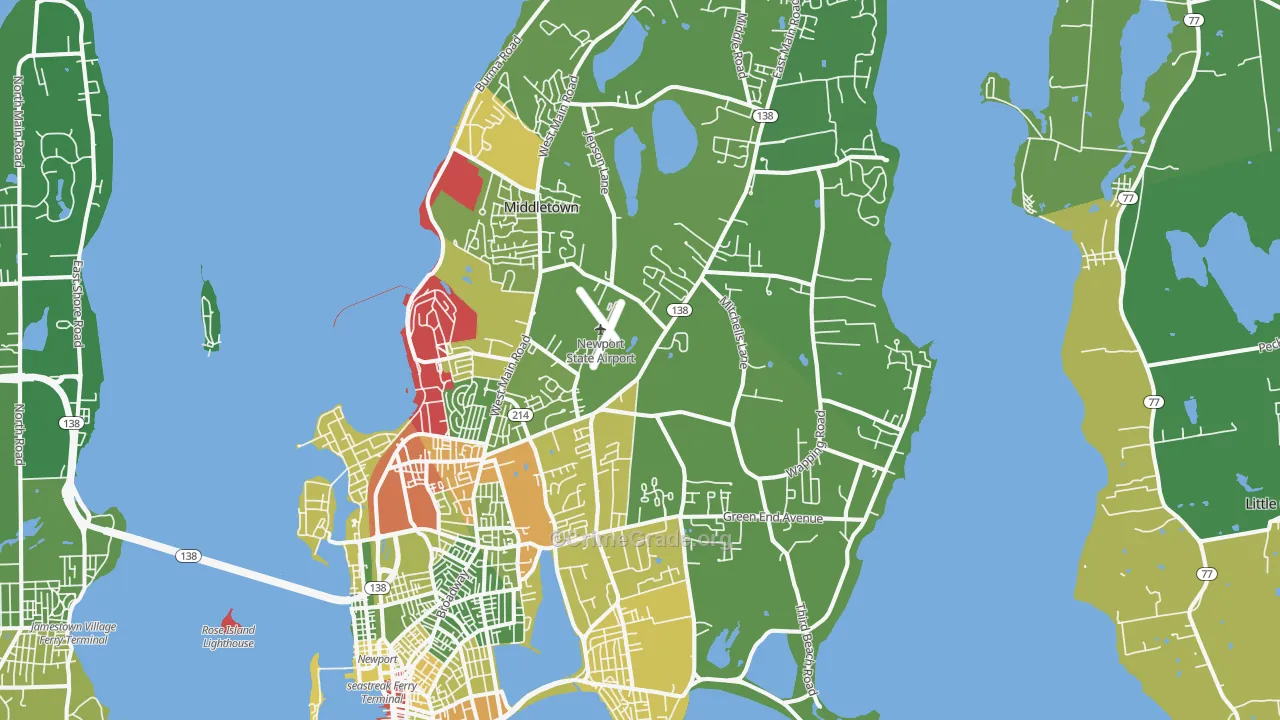 Middletown, RI Map of Drug-Related Crime Rates