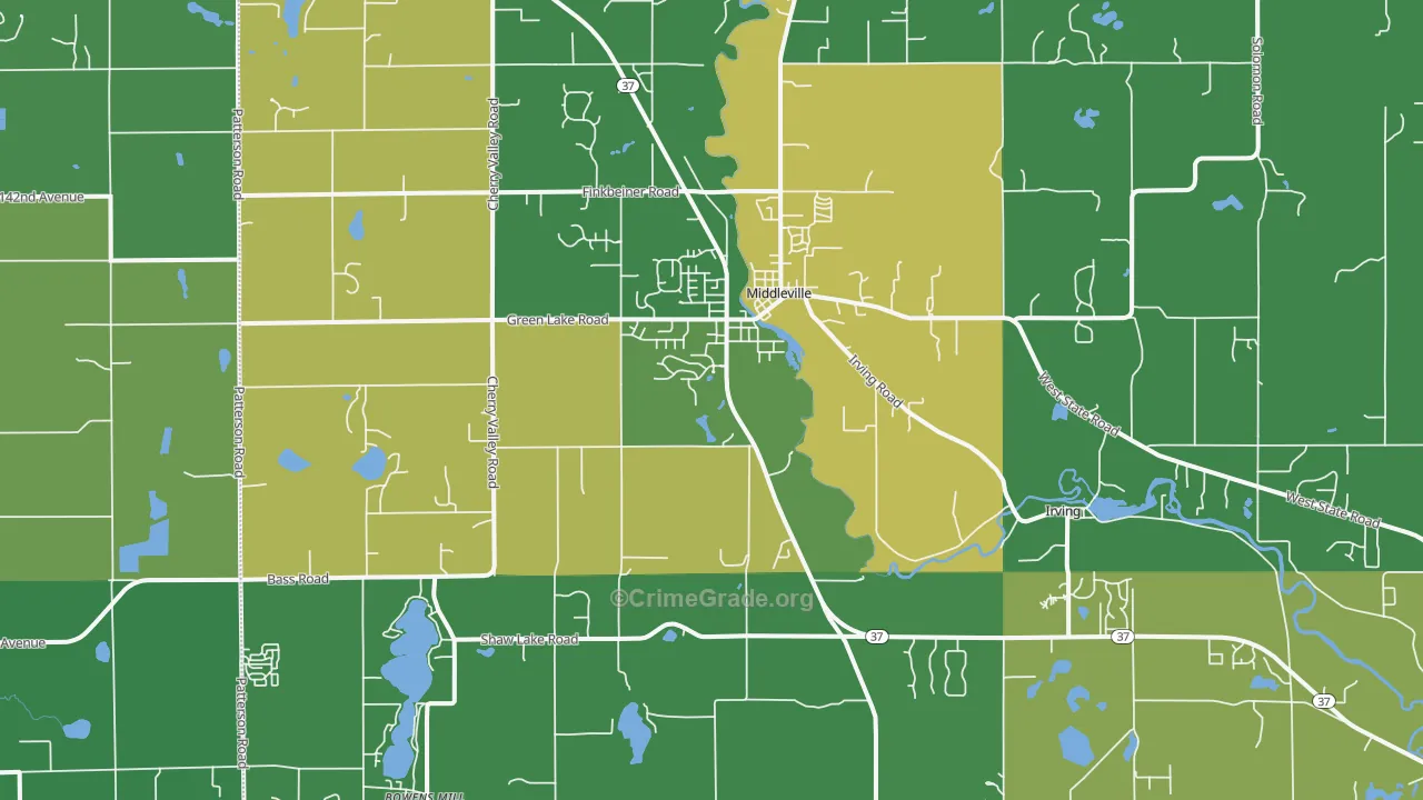 Middleville, MI Map of Drug-Related Crime Rates