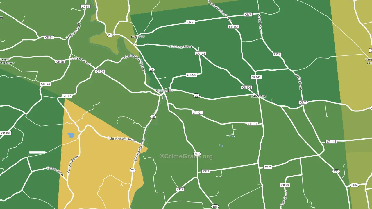 Middleville, NY Map of Drug-Related Crime Rates