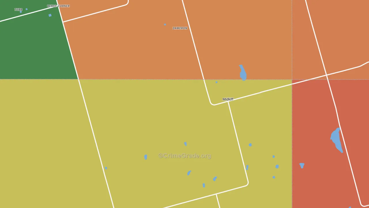 Midkiff, TX Map of Drug-Related Crime Rates