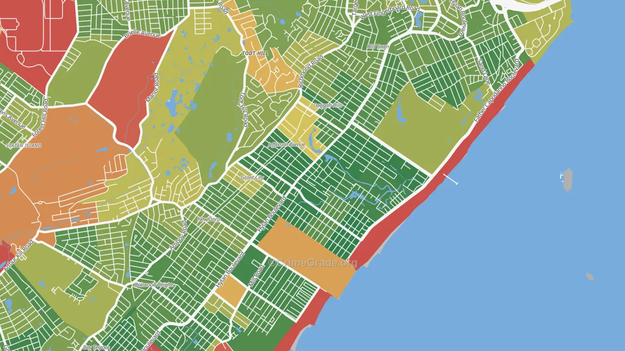 Midland Beach, Staten Island, NY Map of Drug-Related Crime Rates