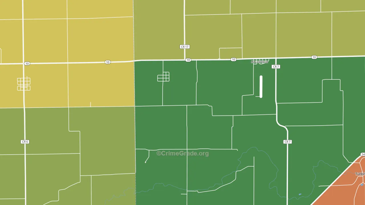 Midland City, IL Map of Drug-Related Crime Rates