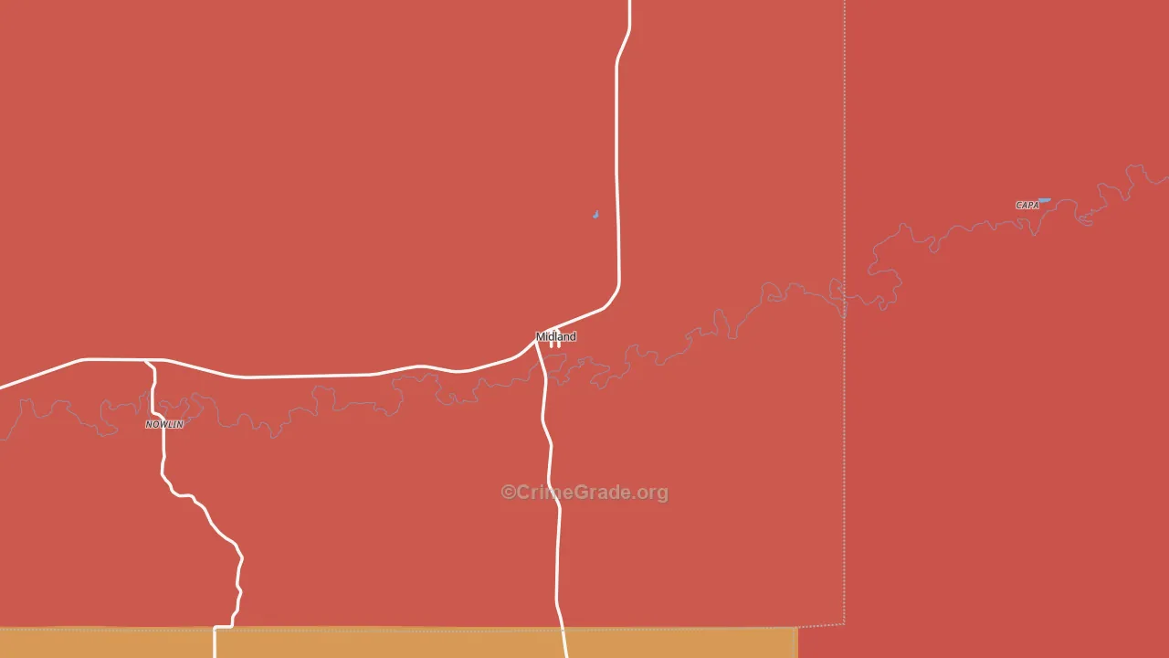 Midland, SD Map of Drug-Related Crime Rates