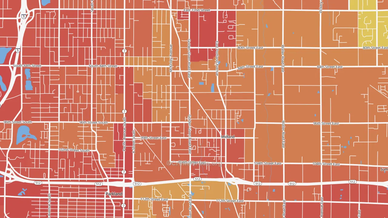 Midland, WA Map of Drug-Related Crime Rates