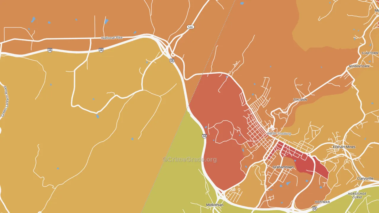 Midlothian, MD Map of Drug-Related Crime Rates