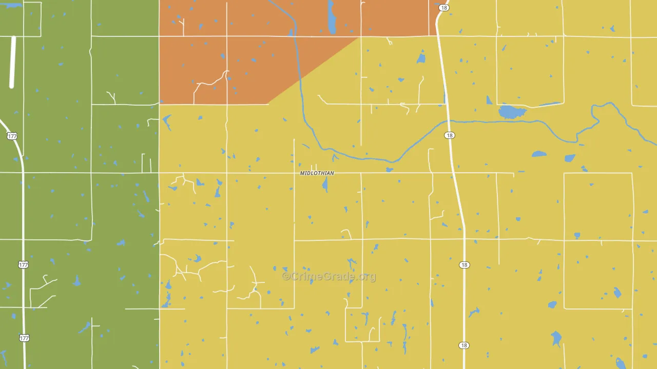 Midlothian, OK Map of Drug-Related Crime Rates