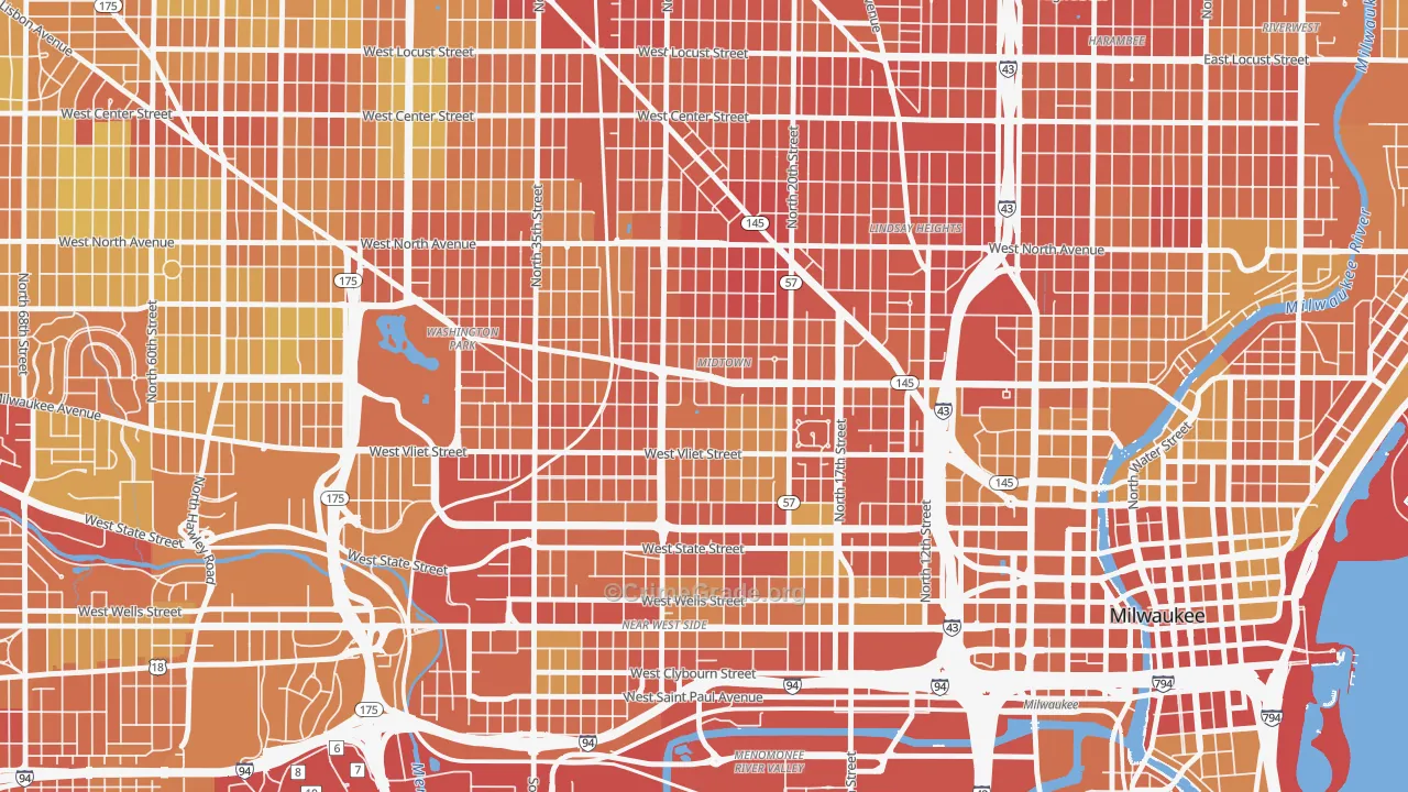Midtown, Milwaukee, WI Map of Drug-Related Crime Rates
