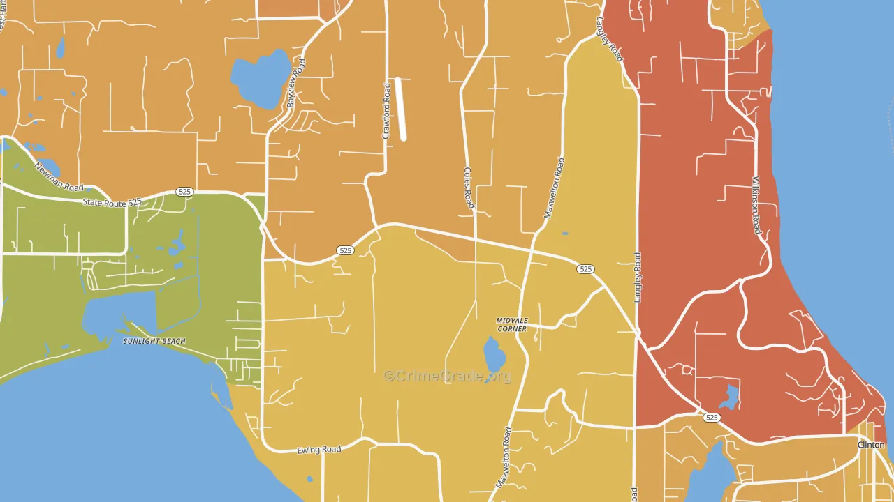 Midvale Corner, WA Map of Drug-Related Crime Rates