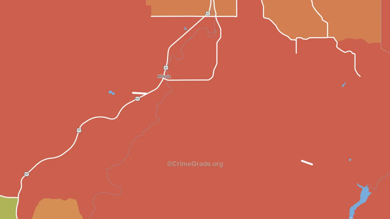 Midvale, ID Map of Drug-Related Crime Rates