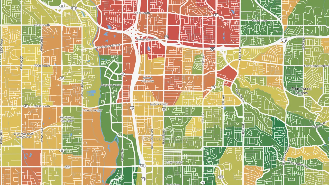 Midvale, UT Map of Drug-Related Crime Rates