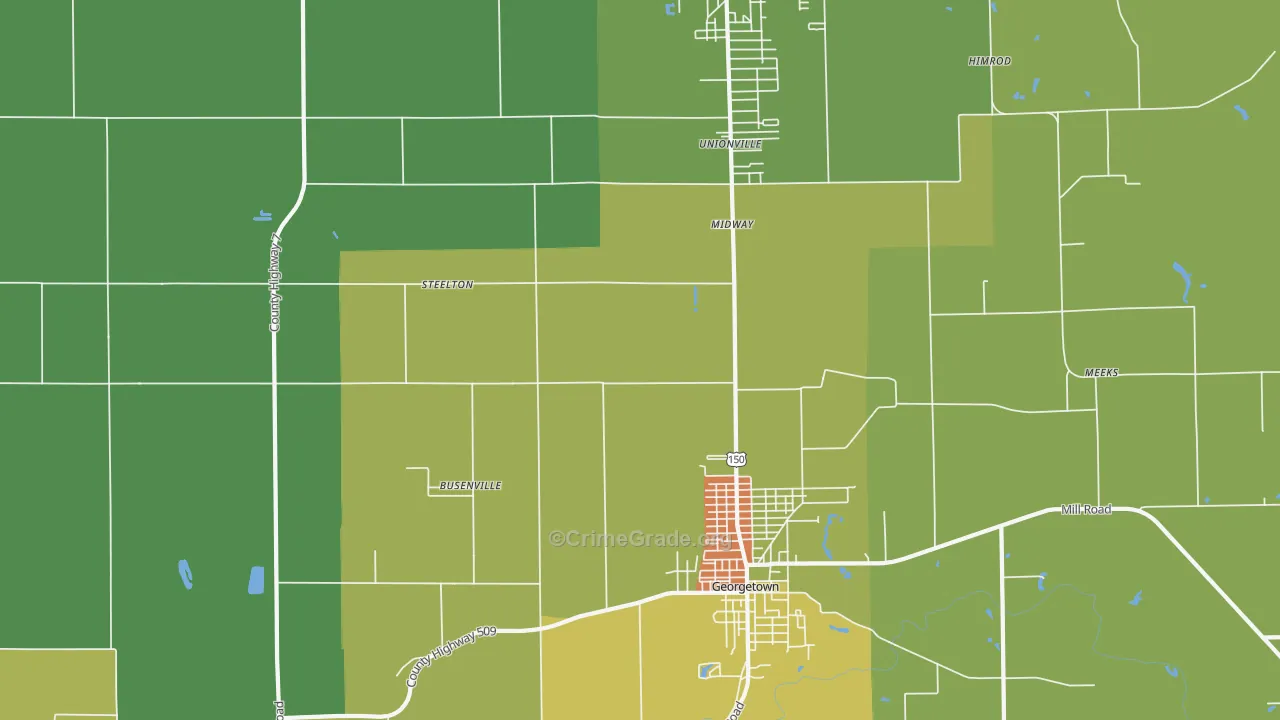 Midway, IL Map of Drug-Related Crime Rates