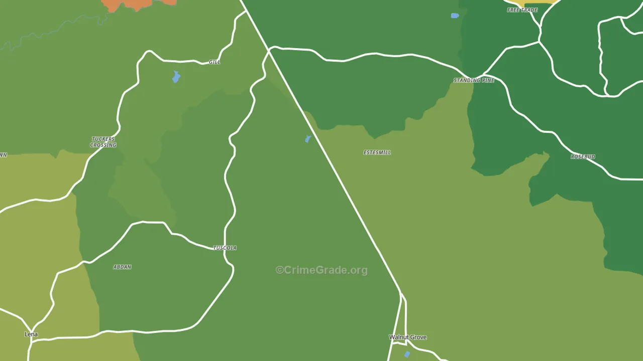 Midway, MS Map of Drug-Related Crime Rates