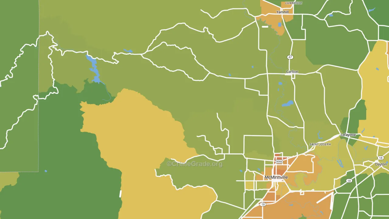 Midway, OR Map of Drug-Related Crime Rates
