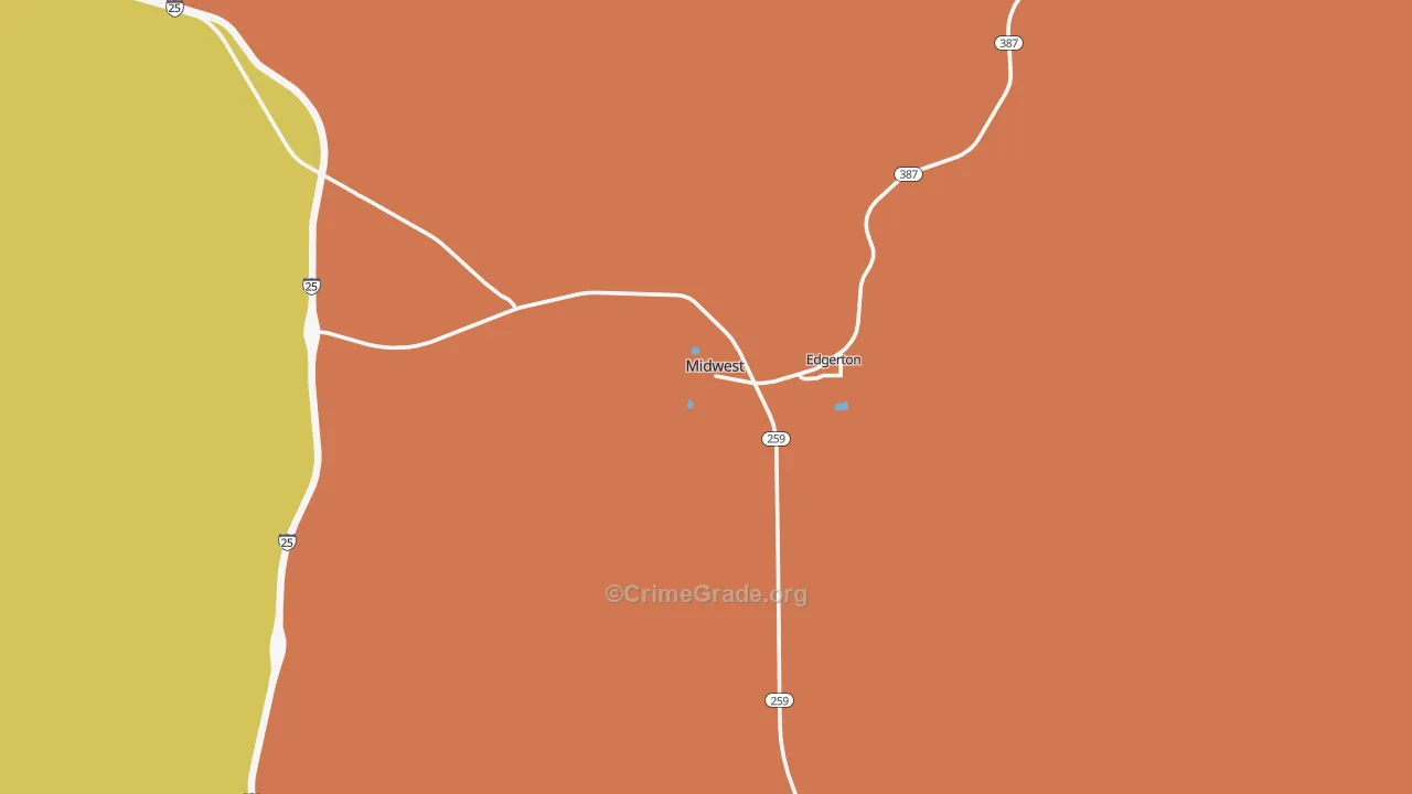 Midwest, WY Map of Drug-Related Crime Rates