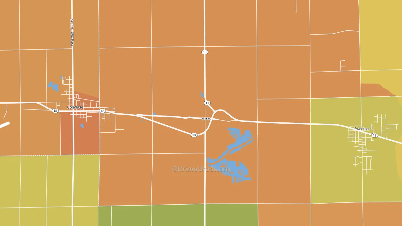 Mier, IN Map of Drug-Related Crime Rates