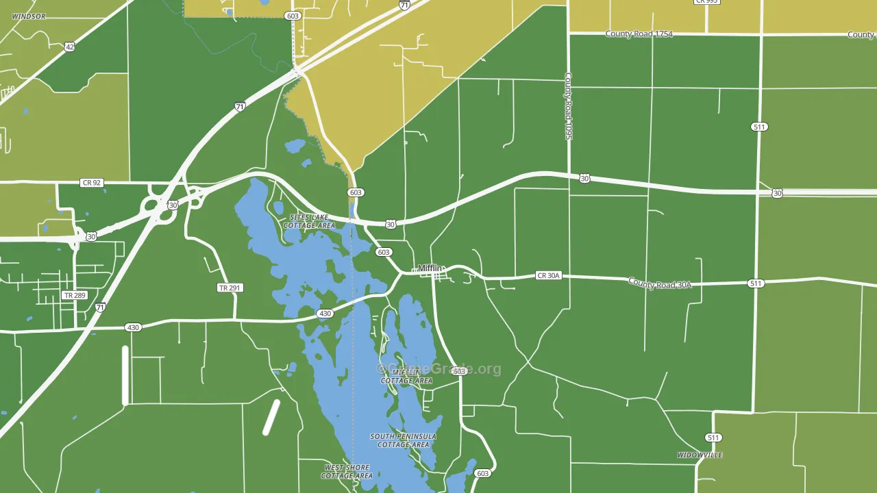 Mifflin, OH Map of Drug-Related Crime Rates