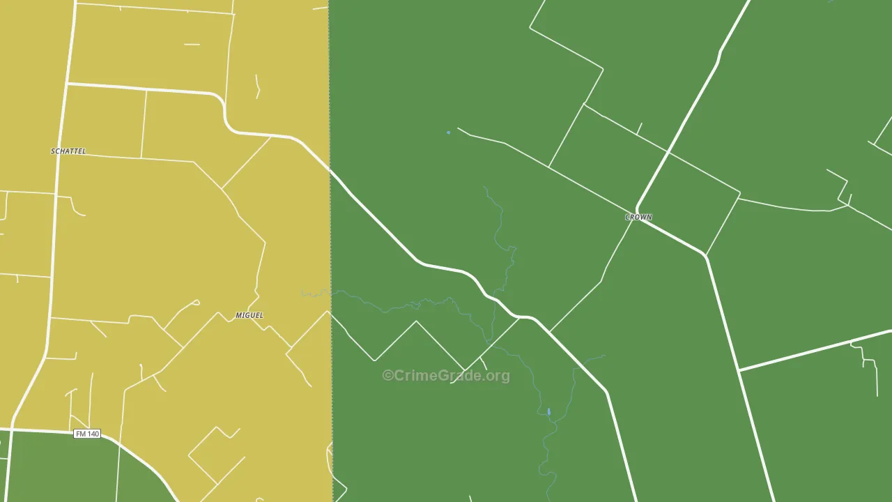 Miguel, TX Map of Drug-Related Crime Rates