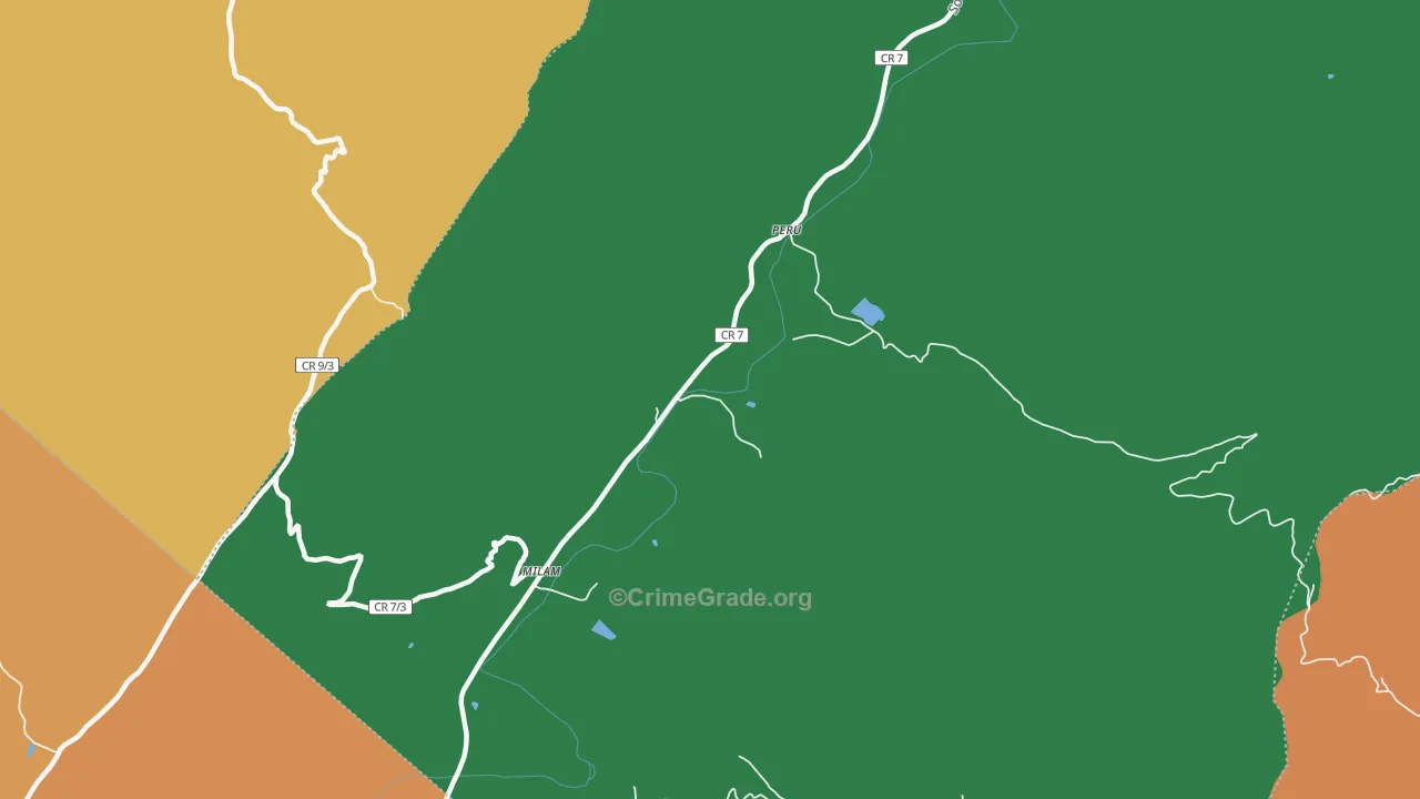 Milam, WV Map of Drug-Related Crime Rates