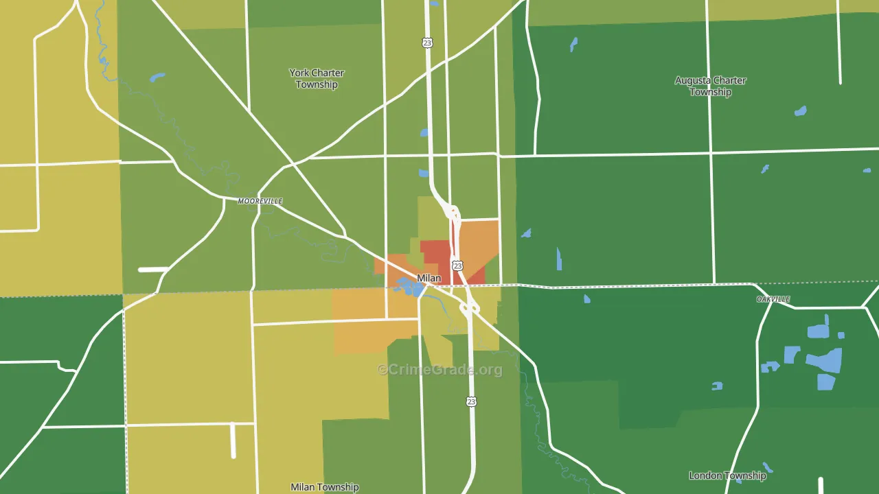 Milan, MI Map of Drug-Related Crime Rates