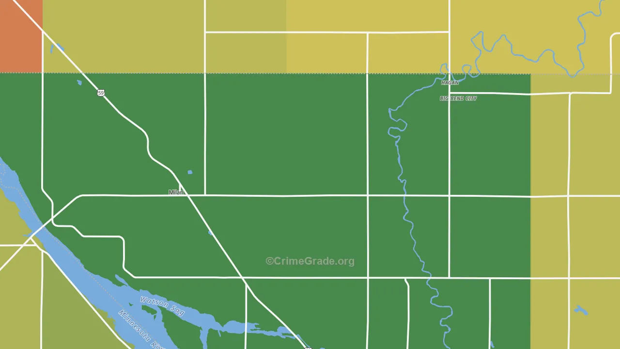 Milan, MN Map of Drug-Related Crime Rates