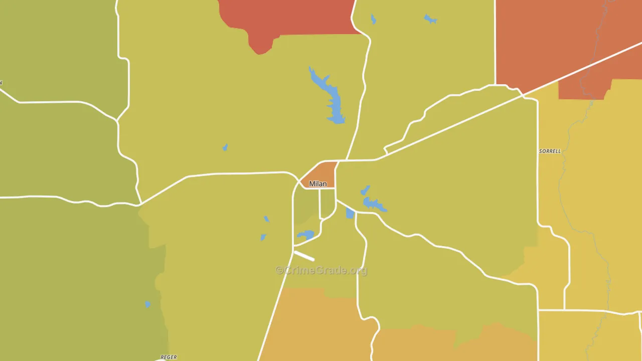 Milan, MO Map of Drug-Related Crime Rates